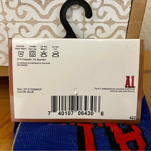 A-1 Steak Sauce Novelty Socks Funny Socks Adult One Size NWT - Picture 3 of 3